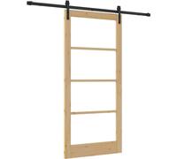 vidaXL Porte coulissante ORKDAL Naturel et noir 93 x 202 cm