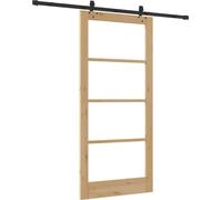 vidaXL Porte coulissante ORKDAL Naturel et noir 93 x 202 cm