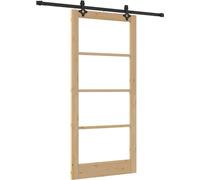 vidaXL Porte coulissante ORKDAL Naturel et noir 93 x 202 cm
