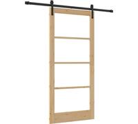vidaXL Porte coulissante ORKDAL Naturel et noir 93 x 202 cm