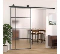 vidaXL Porte coulissante verre ESG et aluminium mat 102,5x205 cm noir