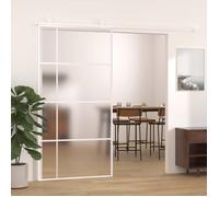vidaXL Porte coulissante verre ESG et aluminium mat 102,5x205 cm blanc