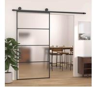 vidaXL Porte coulissante verre ESG et aluminium mat 102,5x205 cm noir