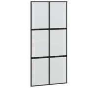 vidaXL Porte coulissante noire 102,5x205 cm verre trempé et aluminium