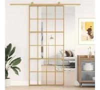 vidaXL Porte Coulissante, Porte Suspendue avec Butoir, Porte avec Panneaux Grange Cuisine Maison Intérieur, Doré Verre Clair 155173 Beige G