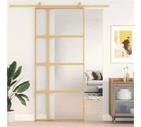 vidaXL Porte Coulissante, Porte Suspendue avec Butoir, Porte avec Panneaux Grange Cuisine Maison Intérieur, Doré Verre 155194 Beige G