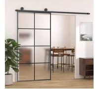 vidaXL Porte coulissante aluminium et verre ESG 102,5x205 cm noir