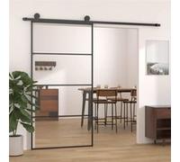 vidaXL Porte coulissante aluminium et verre ESG 102,5 x 205 cm noir