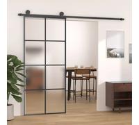 vidaXL Porte coulissante avec ferrure 90x205 cm verre ESG & aluminium