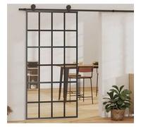 vidaXL Porte coulissante en verre ESG et aluminium 102x205 cm noir