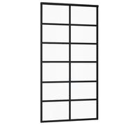 vidaXL Porte coulissante verre ESG et aluminium 102x205 cm noir