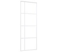 vidaXL Porte coulissante verre ESG et aluminium 76x205 cm blanc