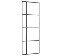 vidaXL Porte coulissante en verre ESG et aluminium 76x205 cm noir