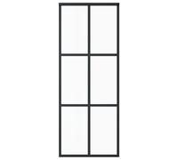 vidaXL Porte coulissante Verre ESG et aluminium 76x205 cm Noir