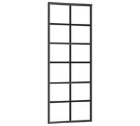 vidaXL Porte coulissante verre ESG et aluminium 76 x 205 cm Noir