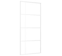 vidaXL Porte coulissante en verre ESG et aluminium 90 x 205 cm blanc