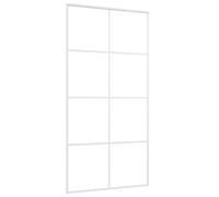 vidaXL Porte coulissante verre ESG et aluminium mat 102,5x205 cm blanc
