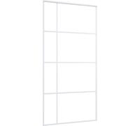 Porte Coulissante Verre ESG Dépoli Aluminium 102,5x205 cm Blanc Grange vidaXL