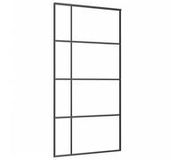 vidaXL Porte coulissante verre ESG et aluminium mat 102,5x205 cm noir