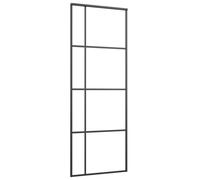 vidaXL Porte coulissante verre ESG et aluminium mat 90x205 cm noir