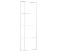 vidaXL Porte coulissante verre ESG mat et aluminium 76x205 cm blanc