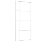 vidaXL Porte coulissante verre ESG mat et aluminium 90x205 cm blanc