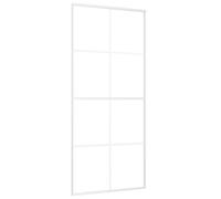 vidaXL Porte coulissante verre ESG mat et aluminium 90x205 cm blanc