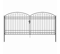 vidaXL Porte de clôture avec verrouillage 301 x 224,5 cm Gris Acier Robuste