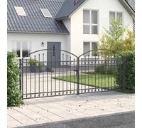 vidaXL Porte de Clôture avec verrouillage Gris 301 x 224,5 cm Acier