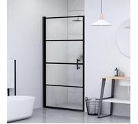 vidaXL Porte de douche 100x178 cm semi-mate verre trempé noir