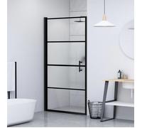vidaXL Porte de douche 81x195 cm verre trempé semi-mate Noir