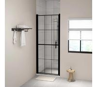 VidaXL - Porte de douche - Verre trempé - Noir - 81x195 cm