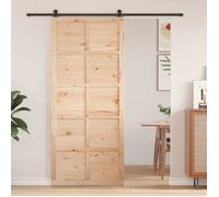 vidaXL Porte de grange, 100 x 2,5 x 208 cm, bois massif de pin, finition naturelle