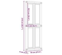 vidaXL Porte de grange brun miel 70 x 210 cm Bois de pin massif