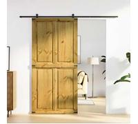 vidaXL Porte de grange , 100 x 210 cm, en bois massif de pin, finition miel