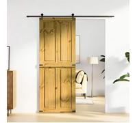vidaXL Porte de grange brun miel 80 x 210 cm en pin massif