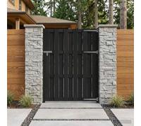 vidaXL Porte de Jardin 100 x 150 cm WPC et Aluminium Noir