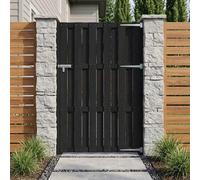vidaXL Porte de Jardin 100 x 180 cm WPC et Aluminium Noir