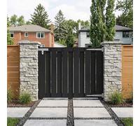 vidaXL Porte de Jardin 100 x 80 cm WPC et Aluminium Noir