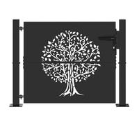 vidaXL Porte de Jardin 110 x 105 cm Noir Verrouillable