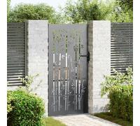 vidaXL Porte de Jardin 85 x 175 cm Acier peint par poudre Noir, Portillon Rectangulaire en Métal, Durable et Élégant, Barrière Extérieure Résistante à la Rouille, Design Moderne
