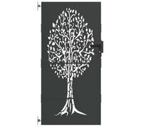 Portail de jardin en acier - vidaXL - Design arbre - Noir - 100x200 cm - Acier revêtu de poudre - Résistant à la rouille