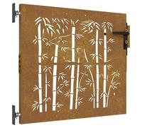 vidaXL Portail de jardin Portillon 85 x 75 cm Acier Corten design bambou