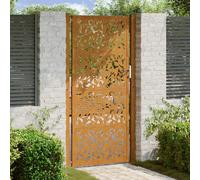 vidaXL Porte de jardin acier anti-intempéries - Design de feuilles