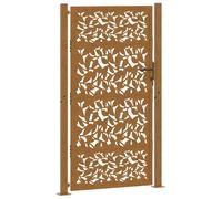 vidaXL Porte de Jardin Acier résistant aux intempéries Design Feuilles, Porte de clôture, Porte extérieure, Porte en métal, Porte de sécurité