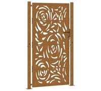 vidaXL Porte de Jardin Acier résistant aux intempéries Design Flamme, Porte de clôture, Porte extérieure, Porte en métal, Porte de sécurité