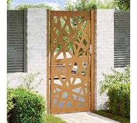 vidaXL Porte de jardin acier résistant aux intempéries design lumière, porte de clôture, porte extérieure, porte en métal, 4100958