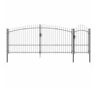 vidaXL Porte de Jardin Woerden Gris 100 x 500 cm Acier