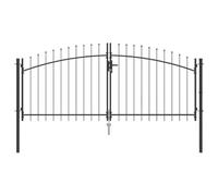 vidaXL Porte de Jardin avec Verrouillage Gris 150 x 300 cm Acier, Jardin et terrasse, barrière métallique décorative, entrée sécurisée, clôture extérieure Originale