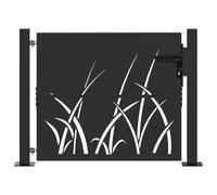 vidaXL Porte de Jardin Noir 110 x 105 cm Acier Peint par Poudre, Jardin élégante et terrasse, en métal Moderne, Durable, Gateau extérieur, sécuritaire et décoratif